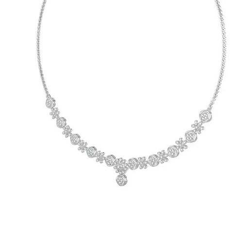 Wedding Diamond Necklaces - Diamond Shape: Round Brilliant Cut