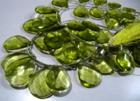 Lemon Hydro Quartz Pear shape Faceted 15x20mm to 18x25mm Strand 8''Long