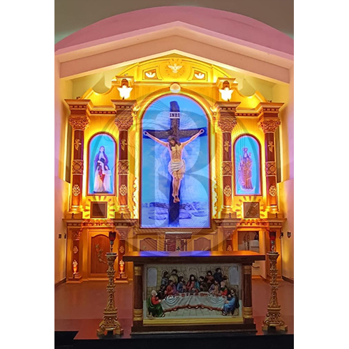 Modern Look Wooden And Fiber Church Altar - Color: Different Available