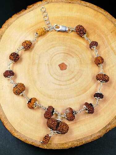 1 To 14 Mukhi Indonesia Rudraksh Silver Bracelet