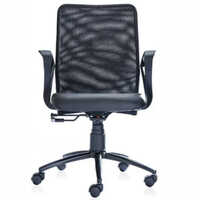 Office Back Support Chair - Leather & Stainless Steel, Modern Design With Durable One-piece Construction, Polished Finish For Office Use