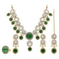 Blooming Grace Mehandi plated Choker Necklace Set