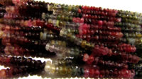 Natural Multi Spinal Rondelle Faceted 3-4mm Beads Strand 13inches long