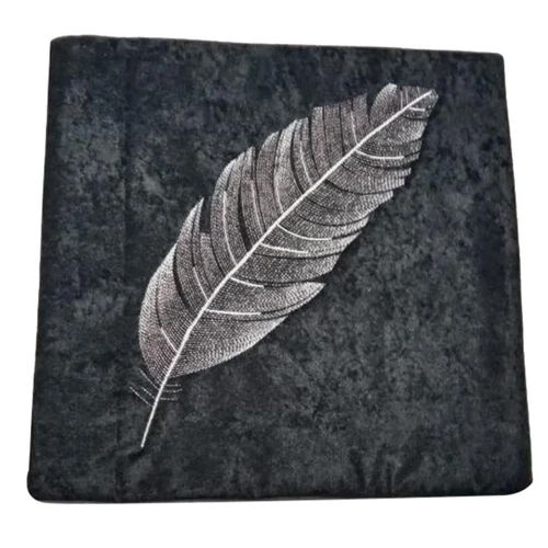 Sparkal Velvet Embroidery Feather Cushion Cover Pack Of 5 - Dimensions: 16x16 Inch Inch (In)