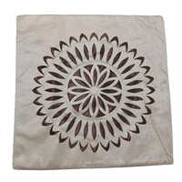 Sunflower Embroidered Cushion Cover Pack Of 5 - Sparkal Velvet, 16x16 Inches, Cream And Brown | Soft Touch, Durable, Zipper Closure, Easy Maintenance