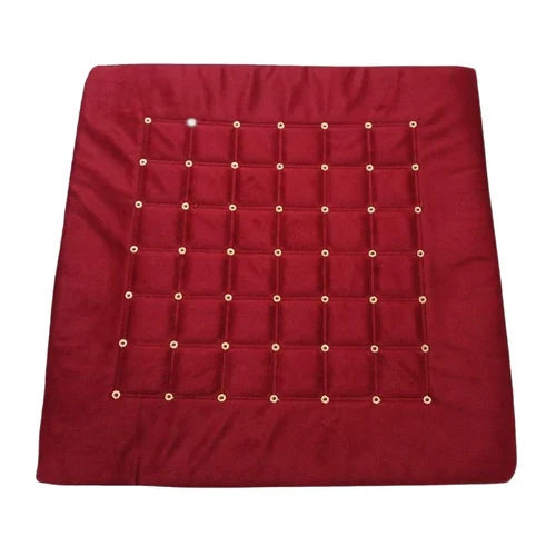 Maroon Embroidered Cushion Cover - Dimensions: 16X16 Inch Inch (In)