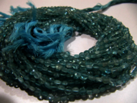 Natural Blue Apatite Faceted Coin Shape 4mm Beads Strand 13 Inches Long - Material: Stone