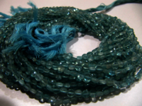 Natural Blue Apatite Faceted Coin shape 4mm Beads Strand 13 Inches Long