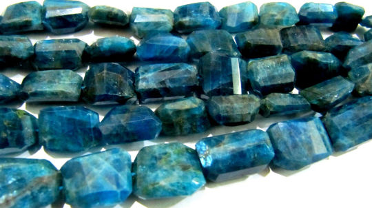 Natural Neon Apatite Nugget Shape 10x15mm to 12x17mm Beads Strand 10''long