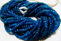 Natural Neon Apatite 2.5 to 4mm Rondelle faceted beads Strand13inch Long