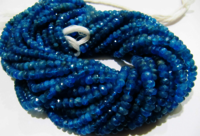 Natural Neon Apatite 2.5 to 4mm Rondelle faceted beads Strand13inch Long