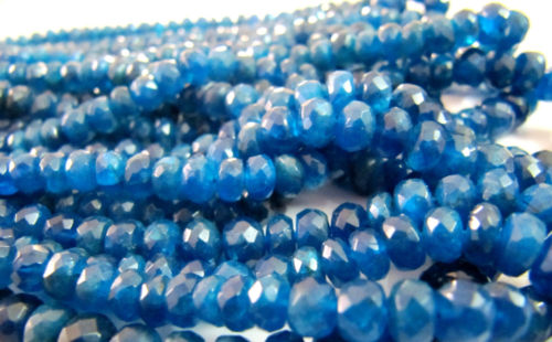 Natural Neon Apatite Rondelle Faceted 5-7mm Beads Strand 8 inches long