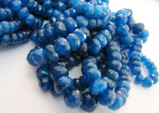 Natural Neon Apatite Rondelle Faceted 5-7mm Beads Strand 8 inches long