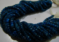Natural Neon Apatite Rondelle Faceted 5-6mm Beads Strand 13 inch Long