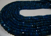 Natural Neon Apatite Rondelle Faceted 5-6mm Beads Strand 13 inch Long