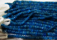Natural Neon Apatite Rondelle Faceted 5-6mm Beads Strand 13 inch Long