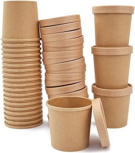 Paper-Kraft Food Container with Lid (Brown)