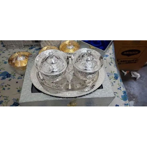 Silver Plated Dry Fruit Box Handi