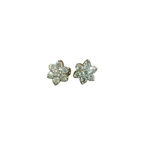 Flower Design Diamond Earrings