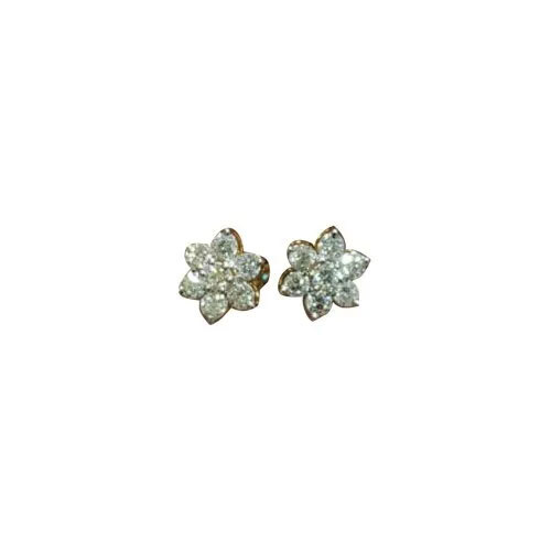 Flower Design Diamond Earrings - Diamond Carat: 14 Kt Carat