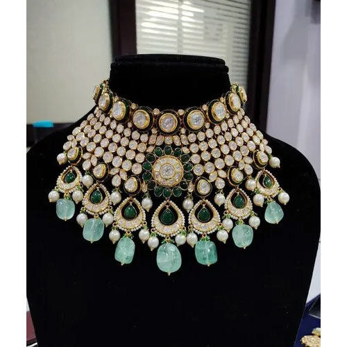 Kundan Diamond Polki Necklace Set