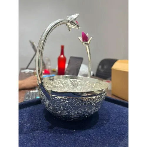 German Silver Lotus Bowl - Surface Finish: Polished