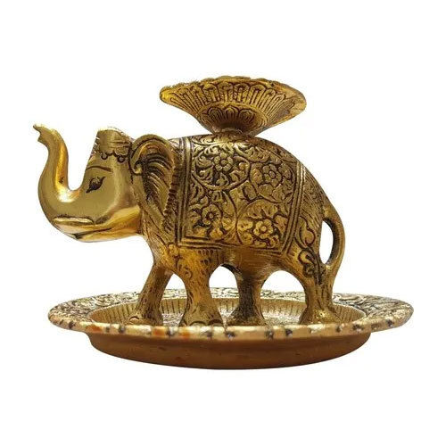 Elephant Diya - Color: Golden