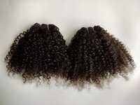 Natural color Steam Curly Human Hair Weft Extensions