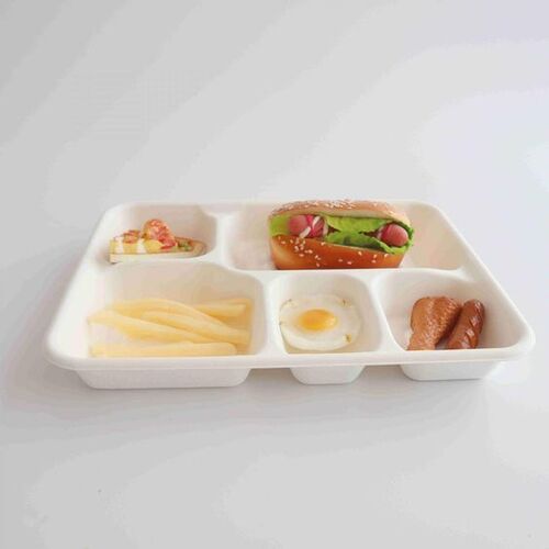 Bagasse Compartment Meal Tray With Lid