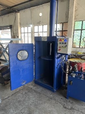 Empty Drum Baling Press Machine - Color: Royal Blue