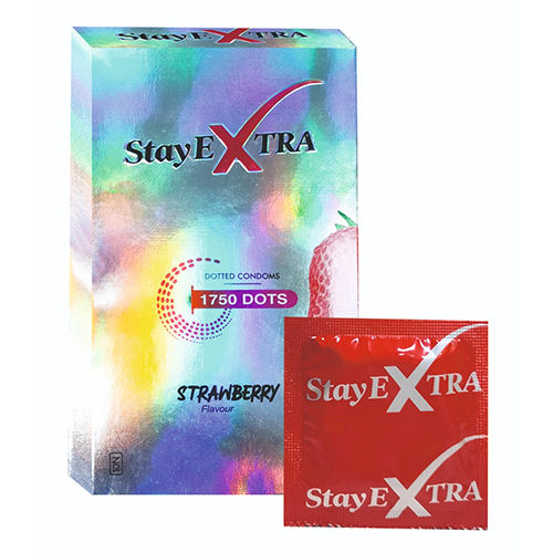 1750 Dots Straberry Flavour Condoms - Storage Instructions: Cool Place