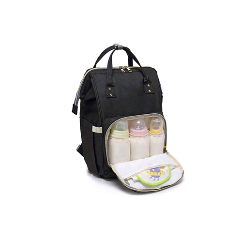 Tin Foil Insulation Pockets Black Color  Diaper Bags