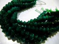 Natural Green Onyx Dholki Shape Faceted Beads 8 to 12 mm Strand 9 inches long