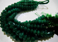 Natural Green Onyx Dholki Shape Faceted Beads 8 to 12 mm Strand 9 inches long