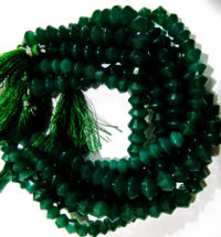 Natural Green Onyx Dholki Shape Faceted Beads 8 to 12 mm Strand 9 inches long