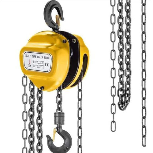 1 Ton Manual Chain Pulley Block - Color: Yellow