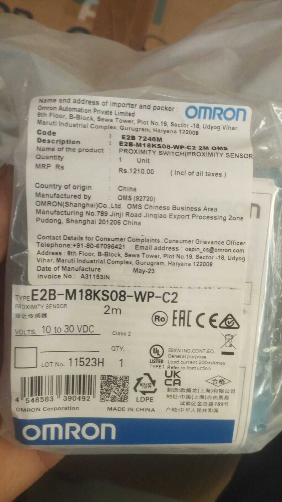 OMRON PROXIMITY SENSOR,E2B-M12LS04-WP-C1,E2A-M12KS04-WP-C1, E2A-M12KS04-WP-D1,  E2A-M12KN08-M1-C1,   E2A-M12KN08-WP-C1, E2A-M12LN08-M1-B1, E2A-M12LS04-WP-B1, E2A-M12LS04-WP-C1