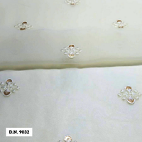Chikan Embroidery Motifs - 44 Georgette, Dark Glitter Sequins, Multicolor | Suitable For Sarees, Lehangas, Tops, And Dupattas, Soft Touch