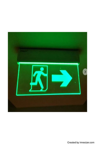 Emergency Exit Light Transparent Body Green