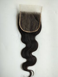 5x5 Body Wave Transparent Lace Natural Color Human Hair Closure