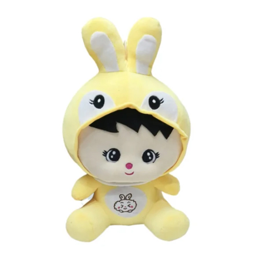 Yellow Bunny Doll Soft Toy - Foam and Fiber Stuffing , Available in Various Sizes, Bright Yellow Color, Cute and Cuddly Design