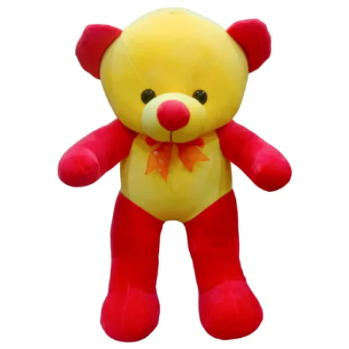 Colorful Teddy Soft Toy - Foam & Fiber Stuffing, Various Sizes | Brown and White Soft Bear for Comfort and Playtime Entertainment