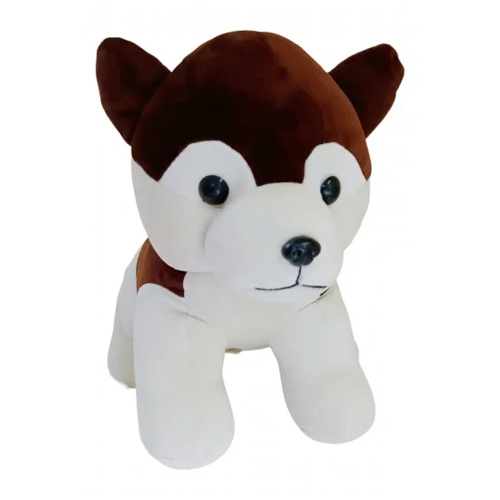 White And Chocolate Bell Dog - Foam, Fiber Stuffed, Various Sizes | Cute Brown and White Dog Design, Durable for Rough Play, Ideal for Kids