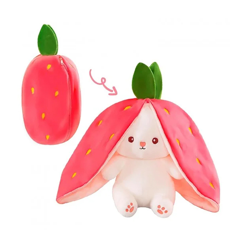 Strawberry Rabbit Soft Toy - High-Quality Foam & Fiber Stuffing, Various Sizes, Multicolor Delight for All Ages