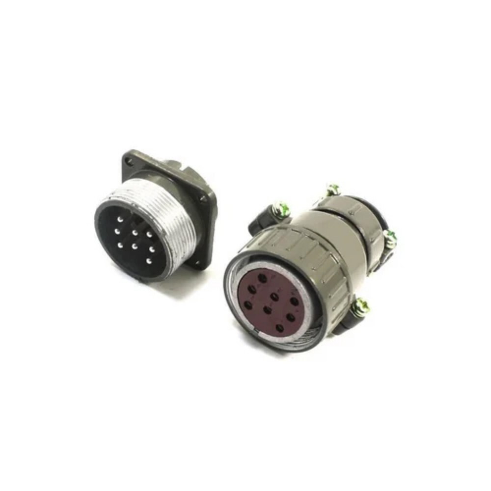 8 Pin Industrial Metal Round Connectors - Color: Black