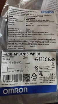 OMRON PROXIMITY SENSOR, E2B-S04SR8-WC-B1, E2B-S08KS02-MC-B1, E2B-S08KS02-MC-B2, E2B-S08KS02-MC-C1, E2B-S08KS02-MC-C2, E2B-S08KS02-WP-B1,   E2B-S08KS02-WP-B2,  E2B-S08KS02-WP-C1,E2B-S08LS02-MC-B1