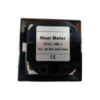 Digital Hour Meter - 50 Hertz Frequency, 220-250 Volt Measuring Range | Sleek Black Design
