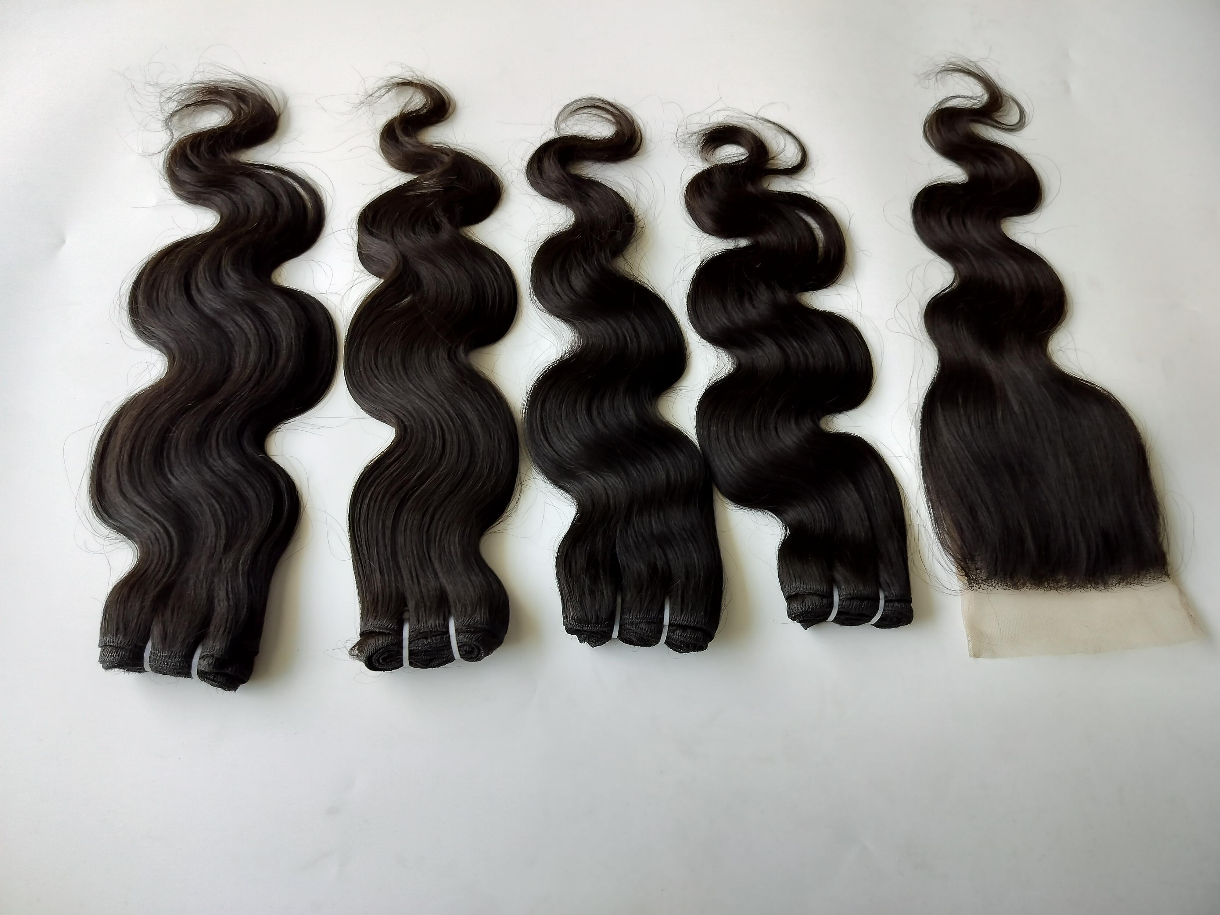 Body Wave Human Hair Bundles with matching 5x5 Lace Closure