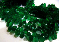 Natural Green onyx Pear Shape  8x10mm to 10x15mm Strand of 8 inch Long