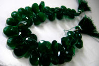 Natural Green onyx Pear Shape  8x10mm to 10x15mm Strand of 8 inch Long